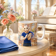 Representative lifestyle visualization of Tambourine Sunbeat ceramic mug in a bright music room