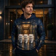 Automatic Door Drill — Story-Back AOP Hoodie — adult lifestyle view