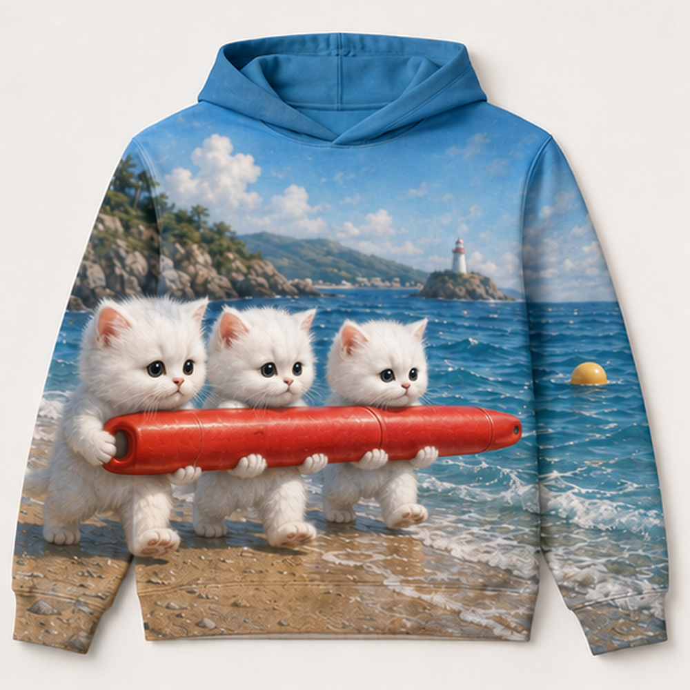 Lifeguard Relay — Story-Back AOP Hoodie — front view
