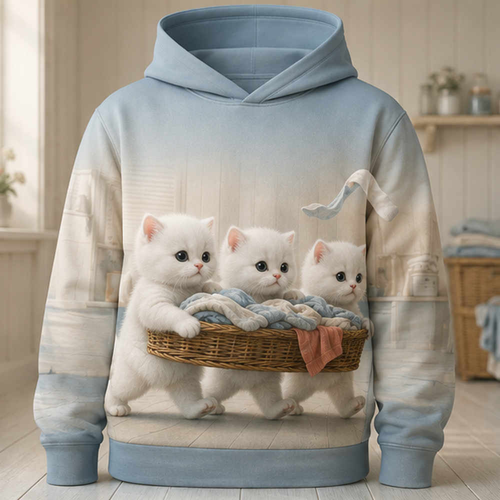 Laundry Basket Expedition — Story-Back AOP Hoodie — front view