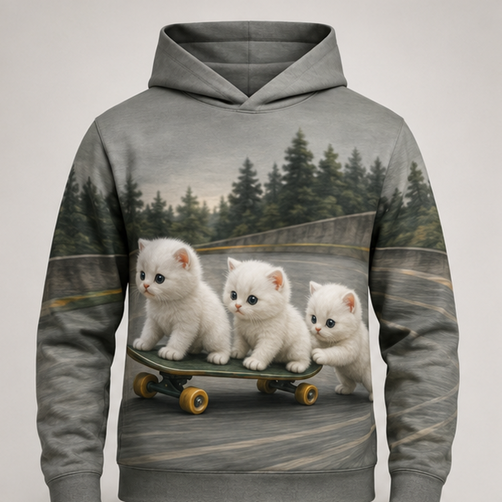 Longboard Relay — Story-Back AOP Hoodie — front view