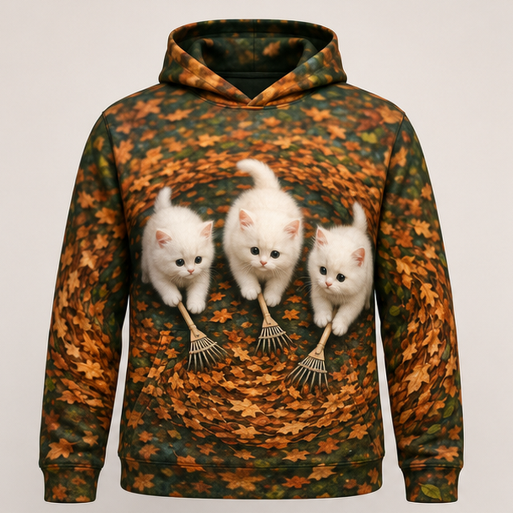 Leaf Vortex Crew — Story-Back AOP Hoodie — front view