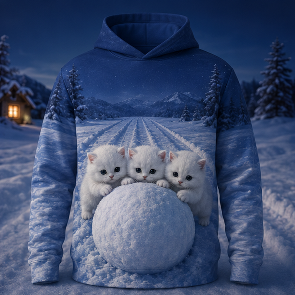 Snowball Scale-Up — Story-Back AOP Hoodie — front view