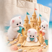 Sandcastle Engineering Crew — Canvas Tote — print detail