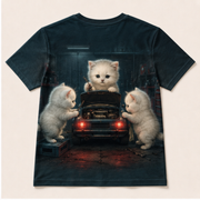 Tiny Garage Night Shift — AOP T-Shirt — true back or opposite-side view