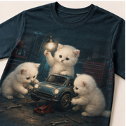 Tiny Garage Night Shift — AOP T-Shirt — print detail