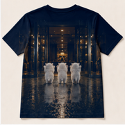 Automatic Door Drill — AOP T-Shirt — true back or opposite-side view