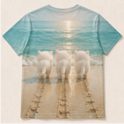 Flipper Landing — AOP T-Shirt — true back or opposite-side view