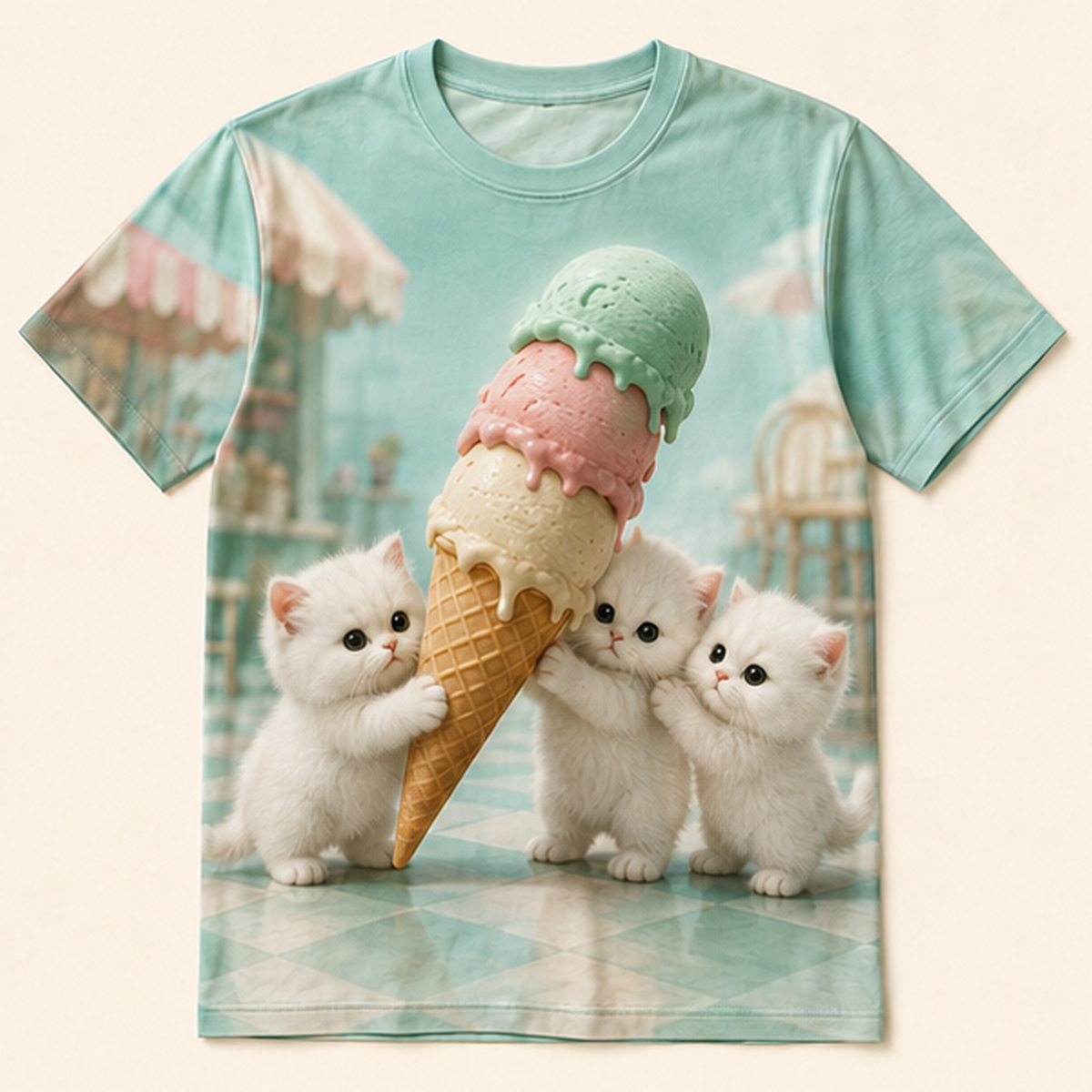 Melting Scoop Rescue — AOP T-Shirt — front view