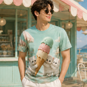 Melting Scoop Rescue — AOP T-Shirt — adult lifestyle view