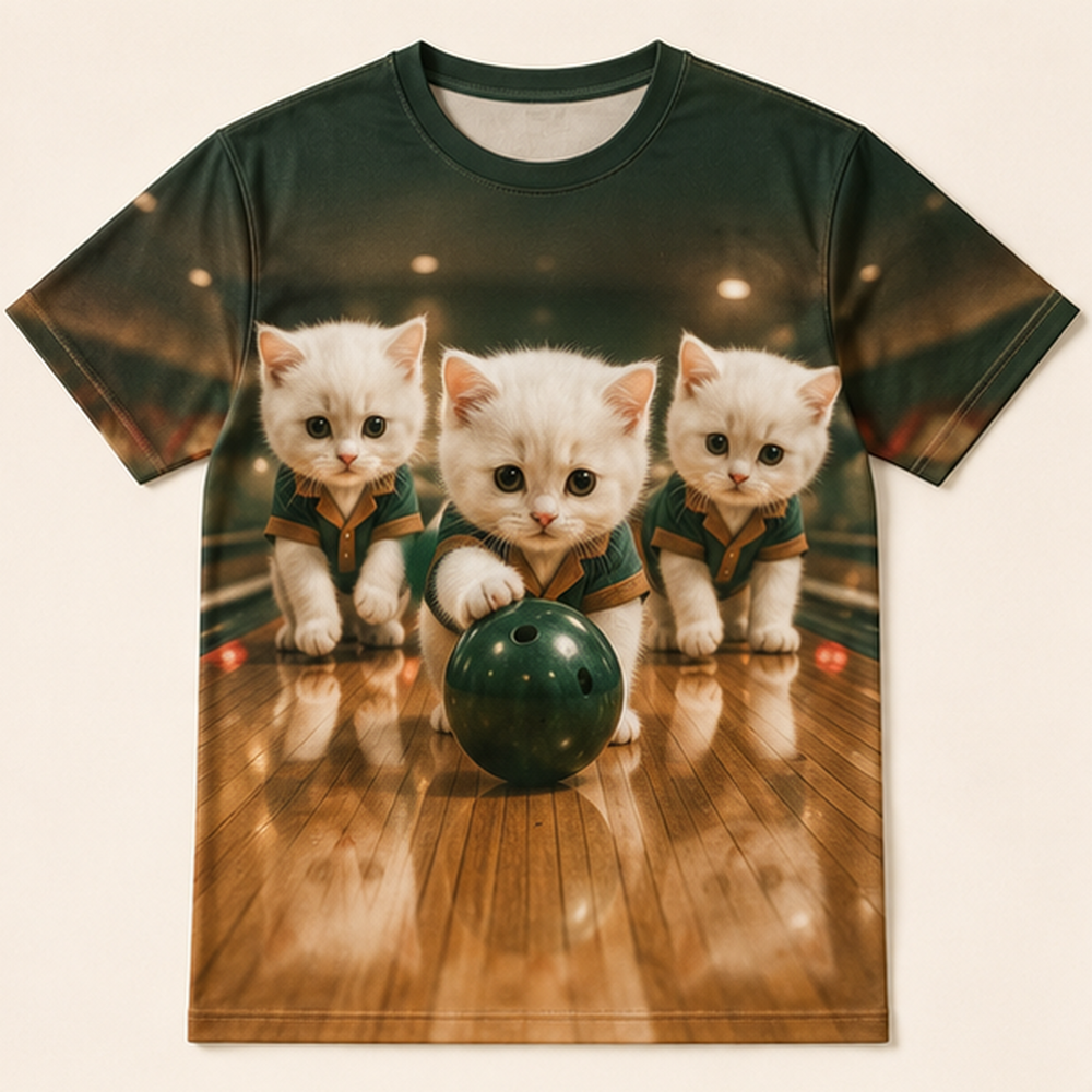 Bowling Ball Escort — AOP T-Shirt — front view