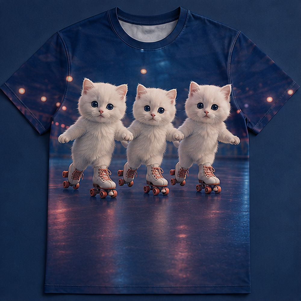 Mirror-Rink Turn — AOP T-Shirt — front view