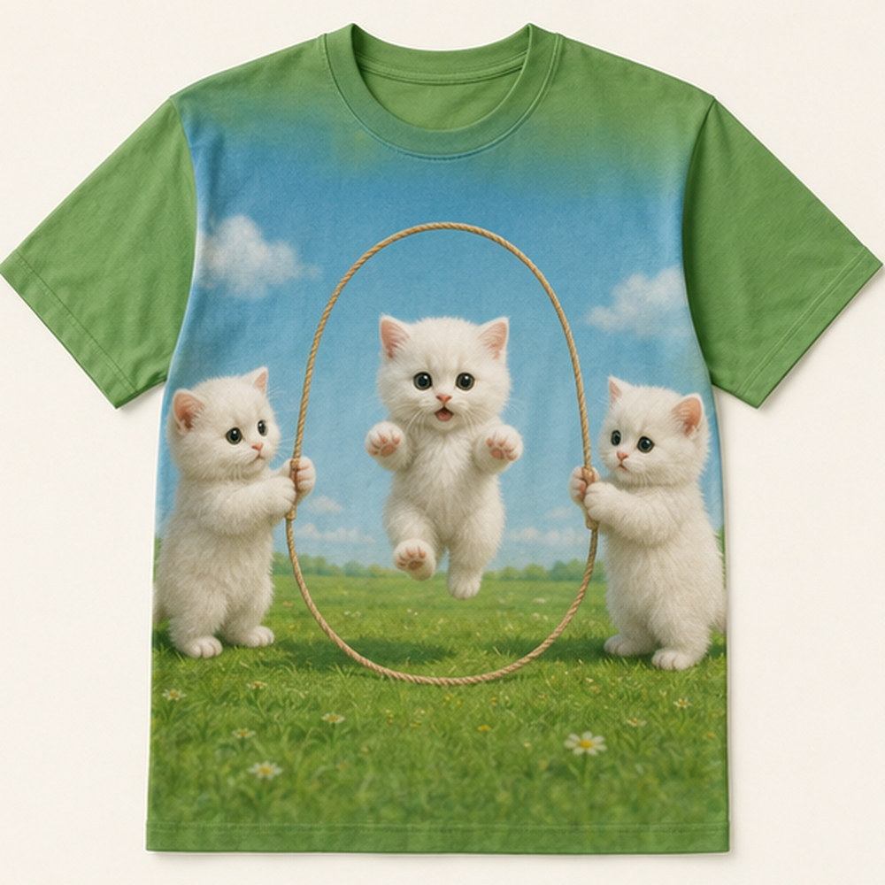 Jump-Rope Sync — AOP T-Shirt — front view