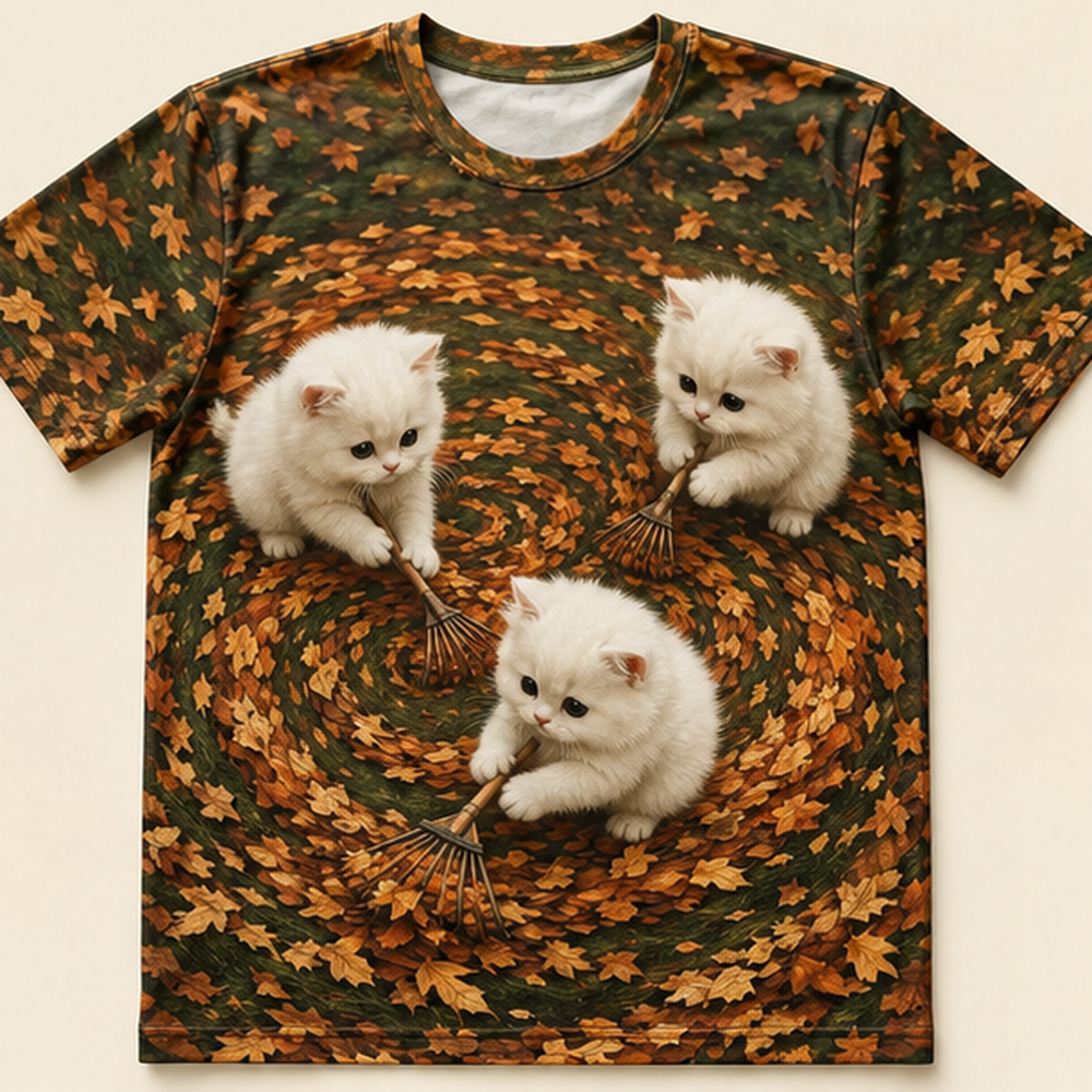 Leaf Vortex Crew — AOP T-Shirt — front view