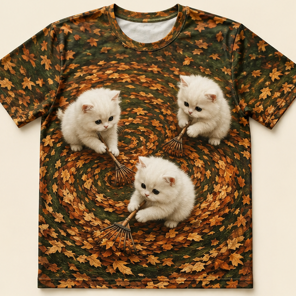 Leaf Vortex Crew — AOP T-Shirt — front view