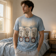 Three Alarm Shutdown — AOP T-Shirt — adult lifestyle view