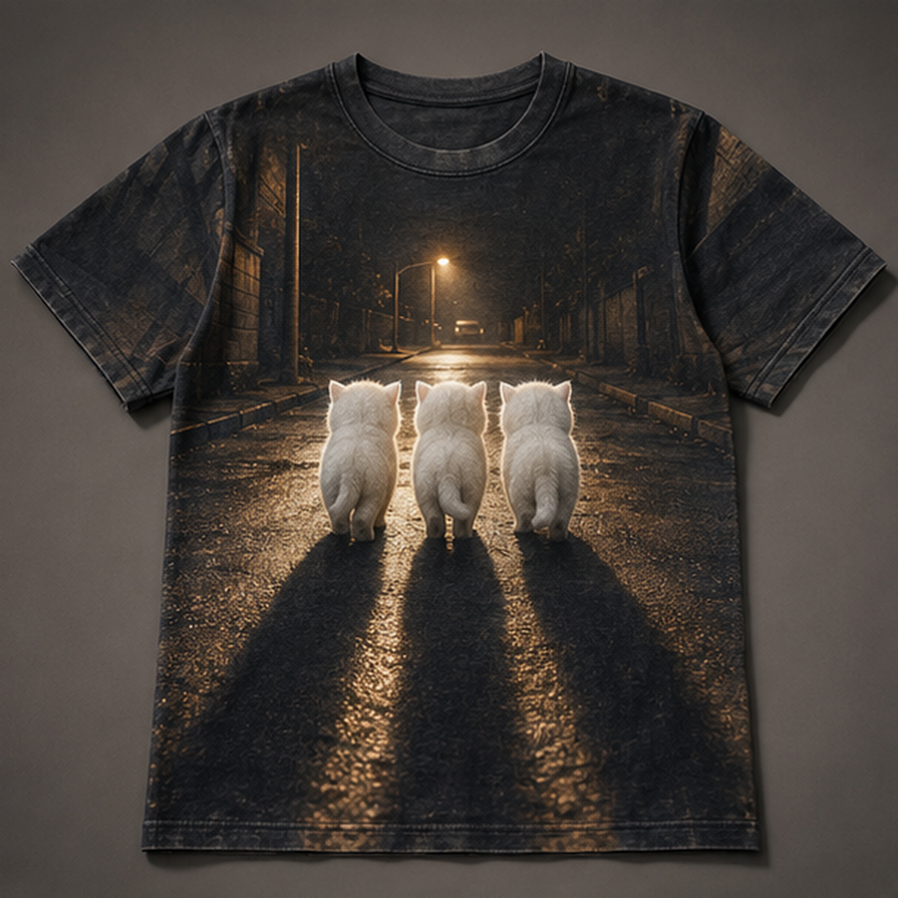 Streetlight Shadow Exit — AOP T-Shirt — front view