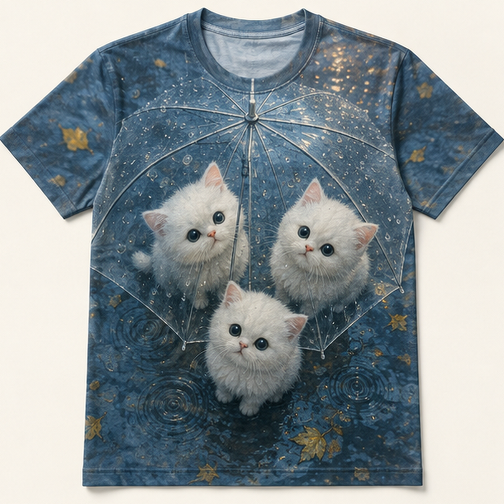 Umbrella Wheel Above — AOP T-Shirt — front view