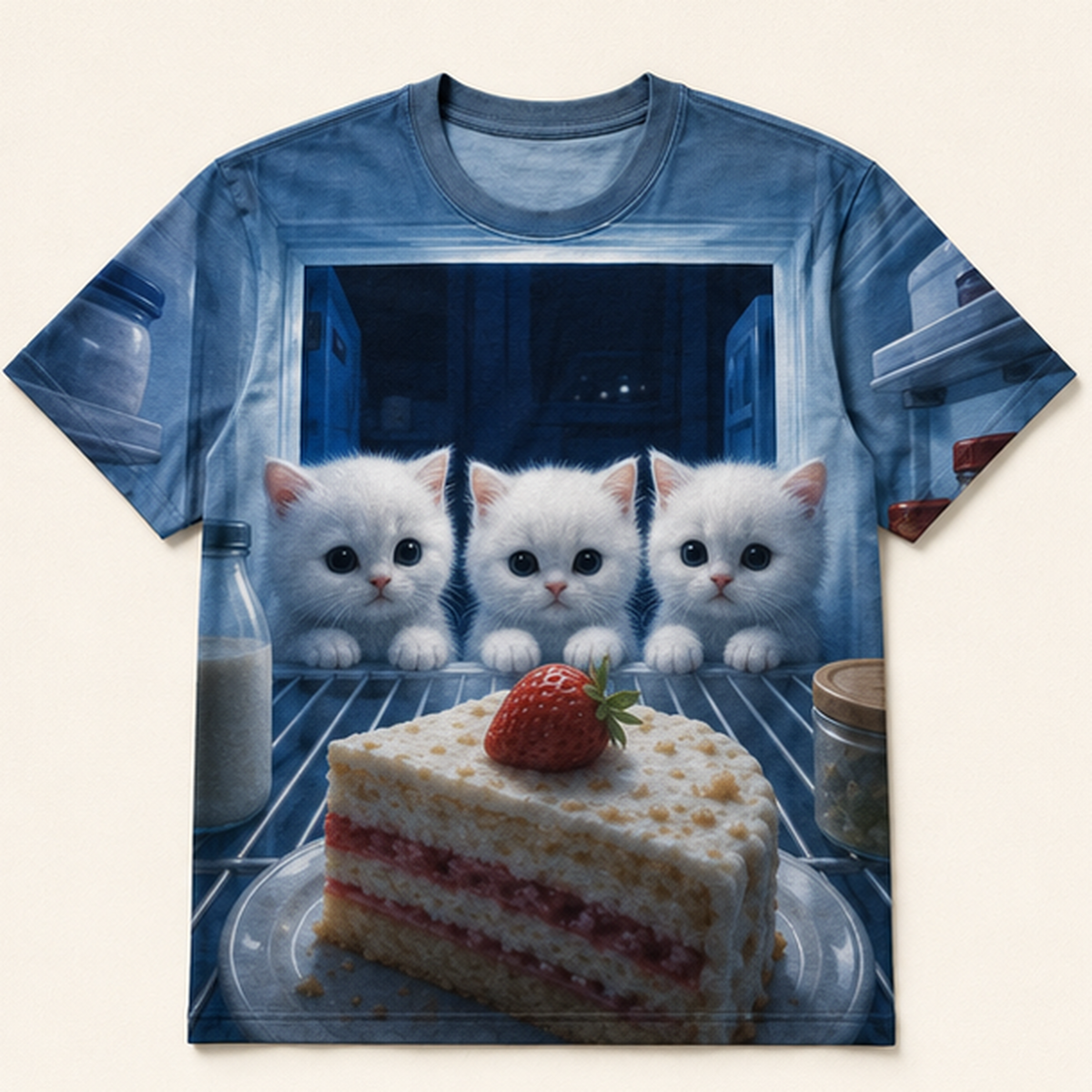 Inside the Midnight Fridge — AOP T-Shirt — front view
