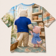 Back view — Towel Stack Tower — All-Over Print T-Shirt