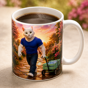 Representative visualization of the Toy Wagon Dry-Path Tow ceramic mug rim, glossy glaze and coffee in use