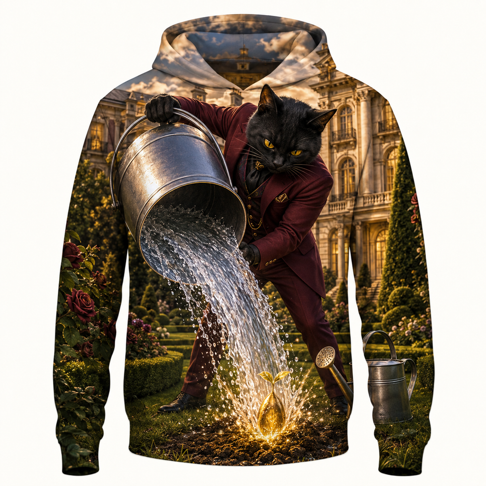 Watering a Wild Wish — All-Over Print Hoodie — front product view