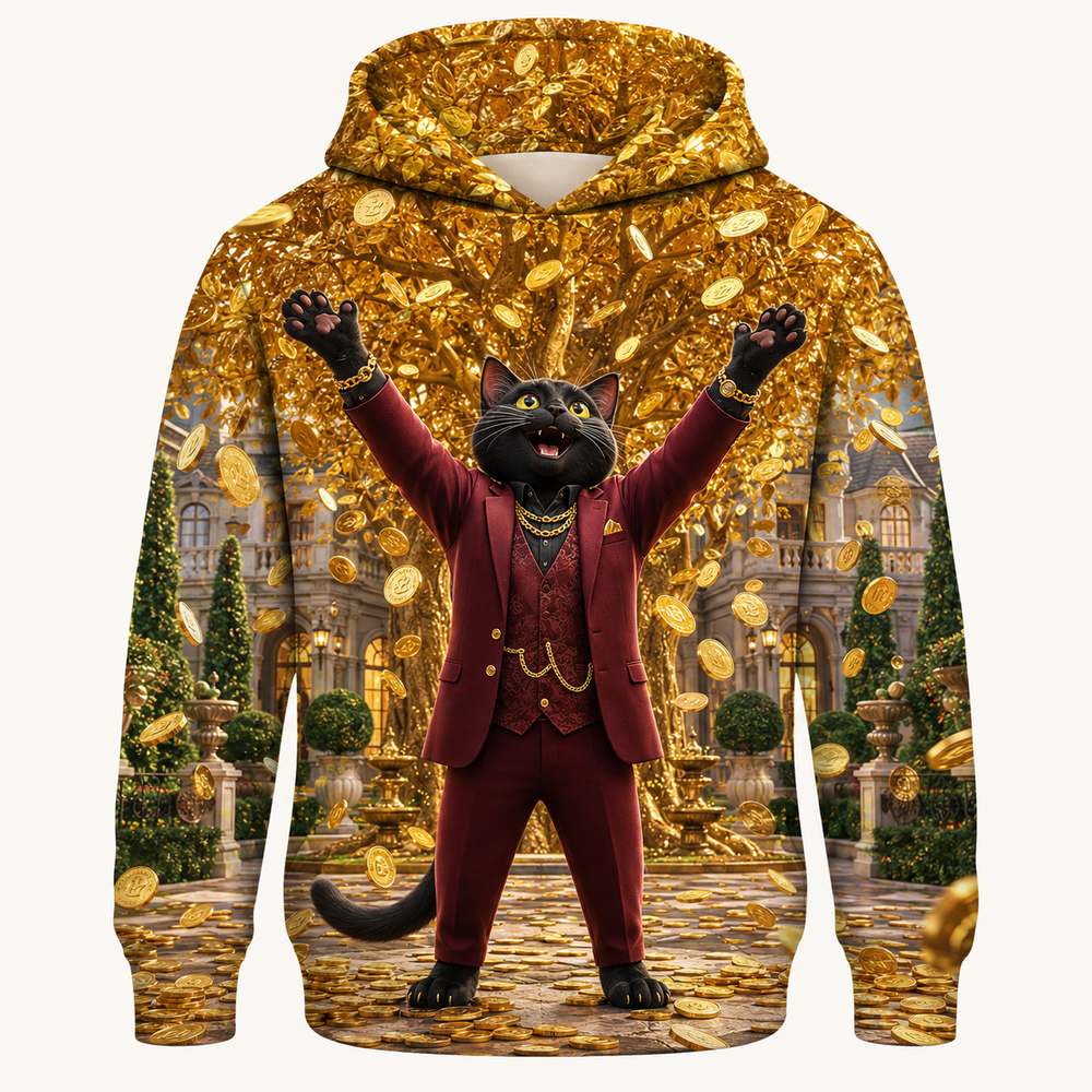When Coins Rained Down — All-Over Print Hoodie — front product view