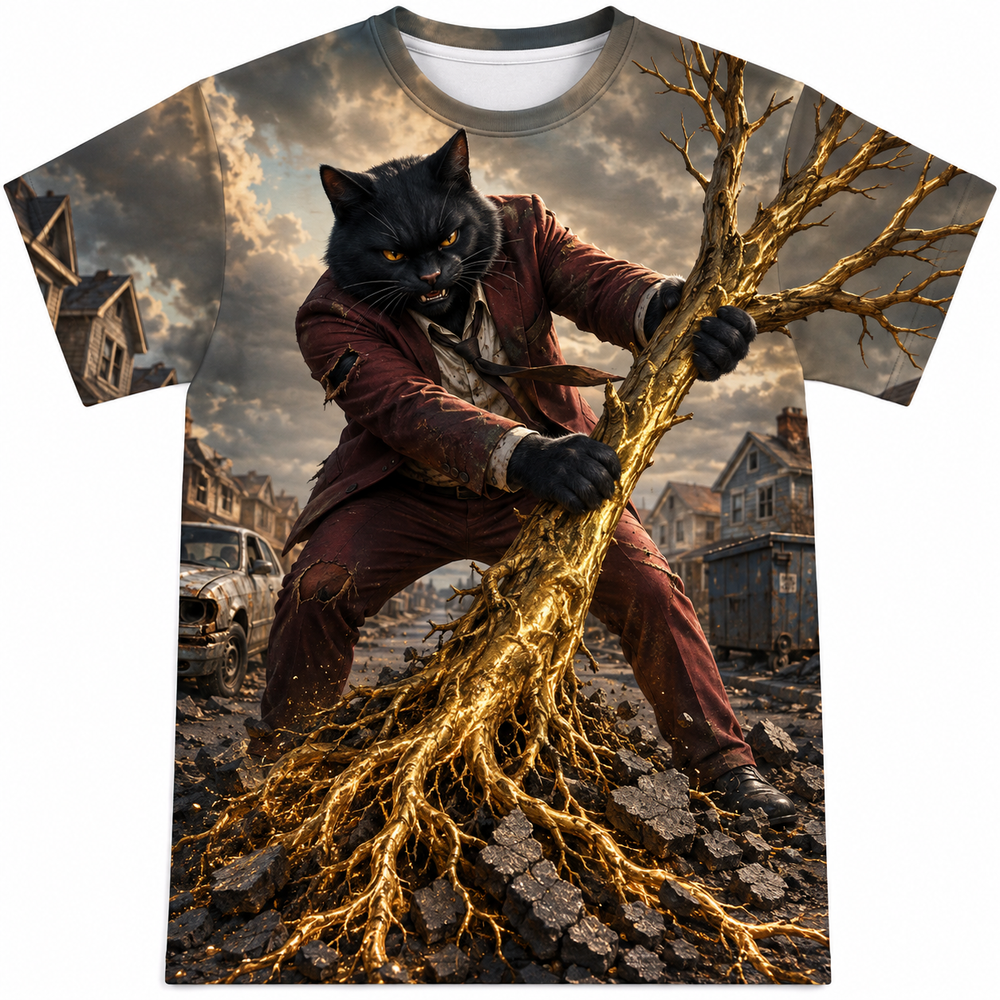 Pulling Up the Last Golden Root — All-Over Print T-Shirt — front product view