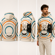 Vacuum Peace Treaty Pullover Hoodie — inferred back, side and adult model views from approved front artwork