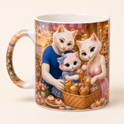 Waffle Cone Bouquet ceramic mug representative reverse-side visualization — The Fluffy Fam