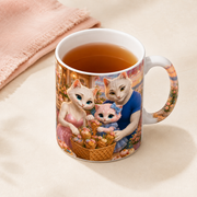 Waffle Cone Bouquet ceramic mug glaze, rim and tea detail — The Fluffy Fam