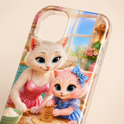 Wheat Pattern Press tough phone case close detail of the camera opening, side buttons, edge and rounded corner