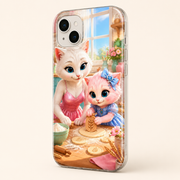 Wheat Pattern Press tough phone case in three-quarter rear view showing camera rim, edges and button covers
