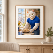 Winter Window Cookies art print in a representative framed breakfast-nook display; frame and mat not included