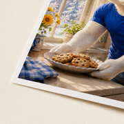 Winter Window Cookies single unframed art print, representative thin matte paper and print texture detail